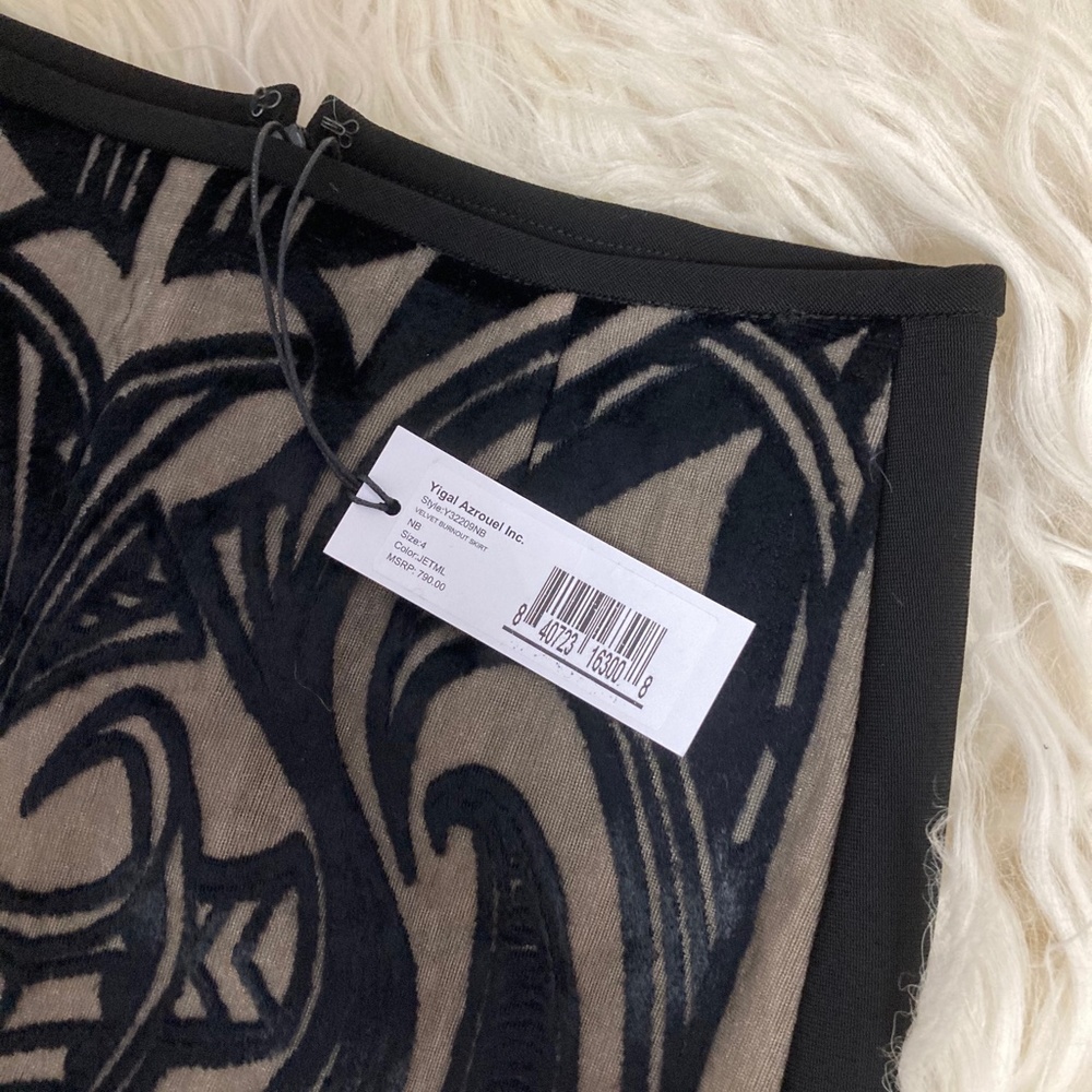 YIGAL AZROUËL Velvet Burnout Printed Knee-Length Skirt - Picture 6 of 9
